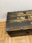 Vintage Wood Steamer Trunk Chest Coffee Table Storage Box Antique Decor Brown Pa