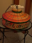 Vintage Coca Cola Tiffany Style  Plastic Hanging Lamp Light Works Look