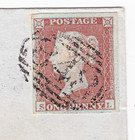 1852 Qv Four Margin 1d Penny Red Stamp On Cover To Lady Phillips At Broadway
