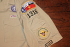 Boy Scouts Of America Bsa Men s Shirt Tan X-large Xl Sewn Patches Red Letters Of
