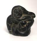 Vintage Inuit Hand Carved Soapstone Quebec Sculpture Art 1960s Signed Louisa