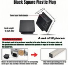 Square Tube End Caps  Black  2x2 Inch  12 Pack  3-layer Blade Plastic Plugs For