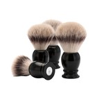 Men s Luxury Silvertip Badger Shaving Brush   Black Resin Handle   Classic