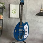 Factory Semi Hollow Body Blue Teisco Electric Guitar Maple Neck 6 Strings