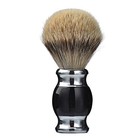100  Silvertip Badger Hair Shaving Brush - Handmade With Resin Handle  Black