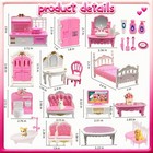 Dollhouse Furniture Set - 38 Pcs miniature Accessories With Cat dog  Kitchen    