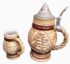 Vintage Avon Ceramarte Brazil Nautical Beer Steins 1977 Lidded   1982 Mini