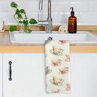 Vintage Spring Floral Teacups Kitchen Dish Towels Retro French Garden Tea Lover