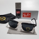 Ray-ban Rb3016 Sunglasses Clubmaster Classic Black Frame Glass Gray Lens 51-21mm