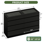 8 Drawer Dresser Led Chest Of Drawers Deep Drawers Glass Top High Gloss Surface