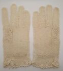 Crocheted Gloves 50 s Lace Vintage Small Feminine Romantic Cottagecore Victorian