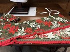 Lot Vintage Handmade Christmas Linens  Table Cover Napkins Mantel Runner 6 Piece