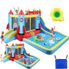 Giant Inflatable Water Double Slide Bounce House Water Park Splash Pool W blower
