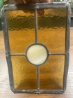 Vintage 1880s Victorian Suncatcher - Leaded Stained Glass Window Panel  9  X 6 