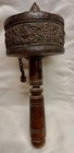 Antique Tibetan Buddhist Hand Held Prayer Wheel In Copper And Wood