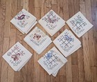 Vintsge Hand Embroidered Butterfly Flour Sack Hand Towels Set Days Of The Week