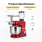 6 In 1 8 5qt Stand Mixer 10-speed Meat Grinder Juice Blender Pasta Maker Slicer
