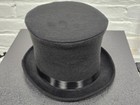 Mens Black Top Hat Tophat Topper Coachman One Size Elastic Adjustable Rocker Usa