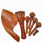 4 4 Carved Violin Tailpiece chinrest pegs  Wood Fiddle Violin Accessories Outfit