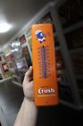 Scarce 1950s Orange Crush Soda Pop Painted Metal Thermometer Sign Pepsi Coke Rc