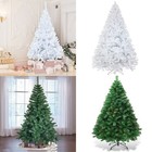 4 5 6 7ft Green White Christmas Tree Spruce Realistic Artificial Bushy Pine Xmas