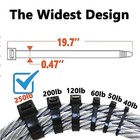 Black Zip Ties Heavy Duty 20 Inch Outdoor  250lb Extra Large  Assorted Sizes 