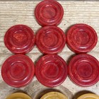 Vintage Bakelite Backgammon Checkers Set With 13 Pieces Red Yellow Butterscotch