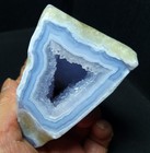 Rare 266g Natural Polishing Argentine Blue Agate stone Geode Healing B1519