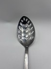 Vintage Household Japan Stainless Steel Slotted Serving Spoon Brown Plastic Hand