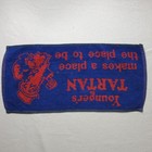 Vintage Younger s Tartan Beer Bar Towel Uk Pub Promo 18  X 8 5  Red Blue Mascot