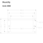 Musiclily 2pcs Chrome Flat Profile Metal Guitar Humbucker Pickup Mounting Rings