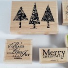 Stampin  Up Wood Mounted Rubber Stamp Set Of 8 Christmas Holidays