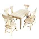 Wooden Dollhouse Miniature Dining Room Furniture Table Chairs 1 12 Scale Usa