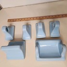Vintage Mcm Baby Blue 6 Piece Bath Fixture accessory Set Towel Soap Toilet Paper