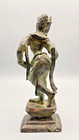 Vintage Indian Bronze Apsara Dancer Statue Drum Lost Wax Chola Style 8 