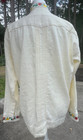 Guayabera Embroidered Natural Linen Shirt Sz 34 Hand Made In Mexico