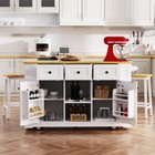 53   Rolling Kitchen Cart On 5 Wheels   White  door Internal Storage Rack