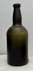 Antique 1790 s Free Blown Black Pirate Glass Ale Rum Wine Bottle Applied Lip