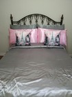 Elegant Silver   Pink 7-piece Bed-in-a-bag Set Queen King Satin Duvet