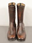 Men s Vtg 70s Nos Brown Dingo Zipper Platform Boots 8 5 D 1970s Square Toe