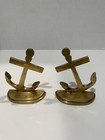 Vtg  Brass Anchor Book Ends Windcurrant Collection Dover De 5    Tall   Nautical