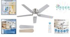 52 Inch Ceiling Fan With Lights Remote Control Modern Flush Mount Dimmable