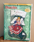 Bucilla Angel Felt Applique Stocking Kit 28  Poinsetta Princess 84080 New