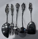 Reed   Barton Harlequin 5 Piece Silverplate Floral Serving Set 