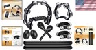 10-piece Black Tambourine Set  Half Moon Tambourine  Rhythm Sticks  Maracas