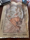 Beautiful Vintage Art Nouveau Seg De Paris Needlepoint Canvas France 17 5x23 5