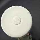 Vintage Chinese Celadon Green Glazed Ceramic Vase White Line Pattern Signed
