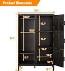 Vintage Metal Storage Cabinet 55 1 In Metal Locker Wardrobe Cabinet With 4 Doors