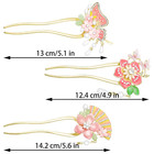 3pcs Butterfly Flower Hair Sticks Chinese Tassel Hair Pins Pearl Rhinestone Hanf