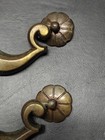 Vintage Brass Drawer Pulls Featuring Ornate Floral Rosette Ends Set Of Two